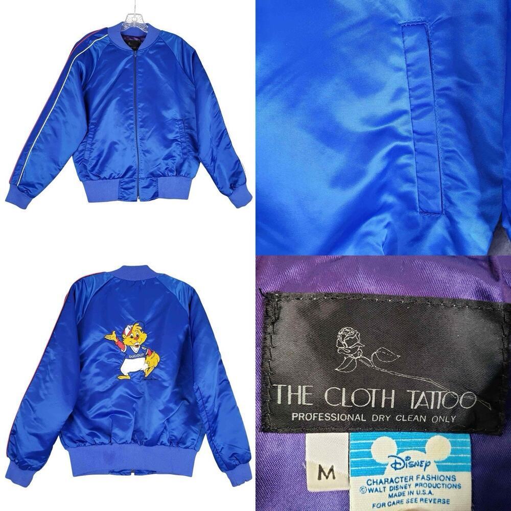 Vtg The Cloth Tattoo X Disney Jacket Womens M Blue 1985 Little League DugOut